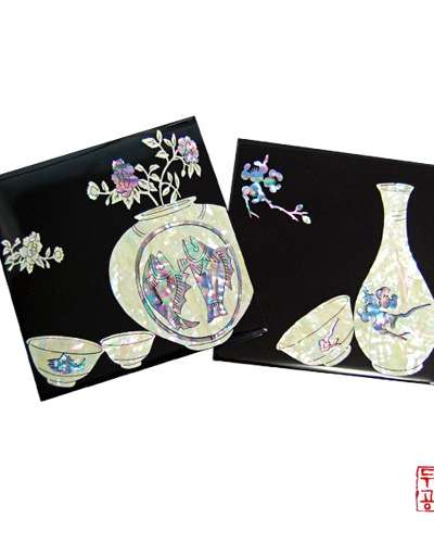 磁器文様 コースター セット (2pcs)