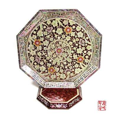 Octagonal Tray [Plum Blossom_Red]