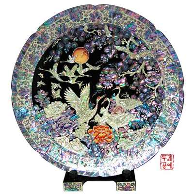 Lotus Motif Round Tray