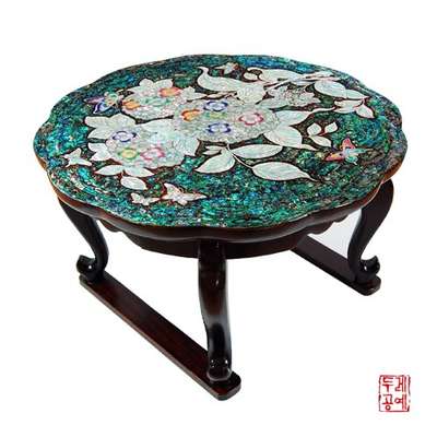 Hydrangea Colored Mother-of-Pearl Inlay Folding Table