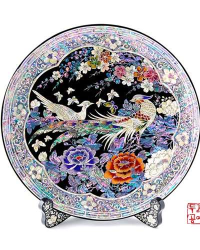 孔雀の庭 丸型トレー
