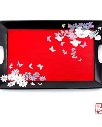 花々の饗宴 スクエアトレイ (ツートン)