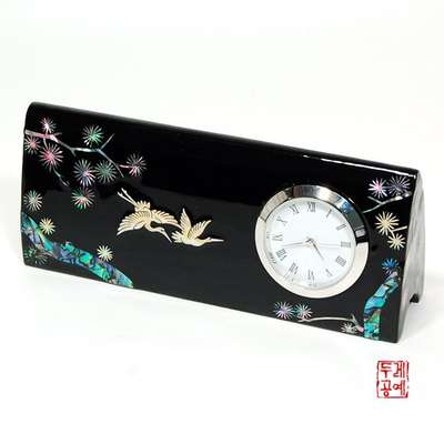 Pine and Crane Business Card Holder Clock