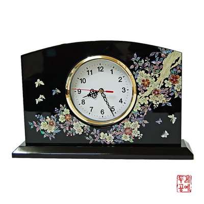 Flower and Butterfly Mother-of-Pearl Wall Clock