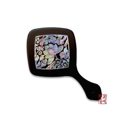 Mother-of-Pearl Hand Mirror - Lotus Design