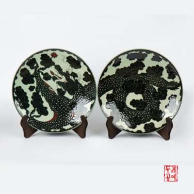 Celadon Cloud and Dragon Pattern Tray Set