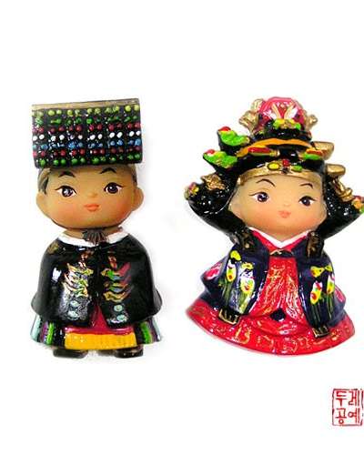 マーブル磁石人形【朝鮮王、王妃】