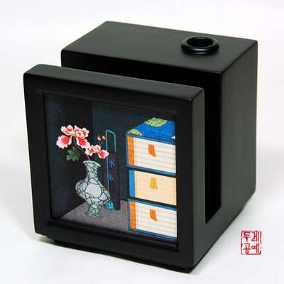 Minhwa Memo Flower L - Scholar's Bookcase