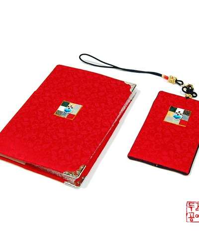 ポジャギ パスポート財布セット(赤色)