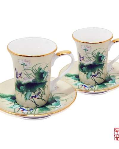 蓮花圖エスプレッソコーヒーカップセット4P
