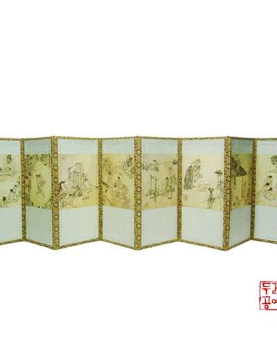 Danwon Kim Hong-do Folk Painting 8-Panel Screen