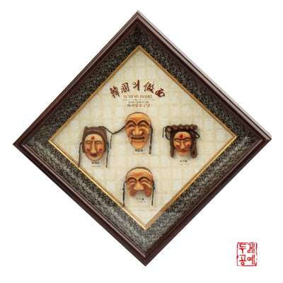 [Hahoe Byeolsin-gut Mask] Four-Mask Frame - Diamond Shape