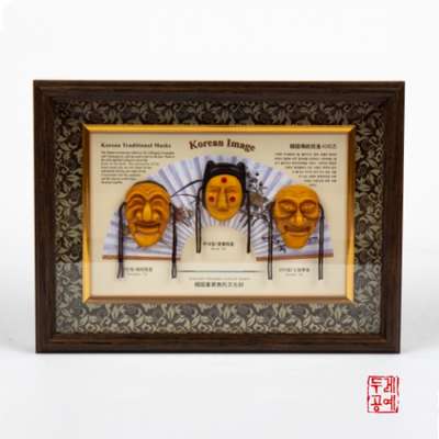 Korean Heritage 3-Type Mask Wall Frame - Small