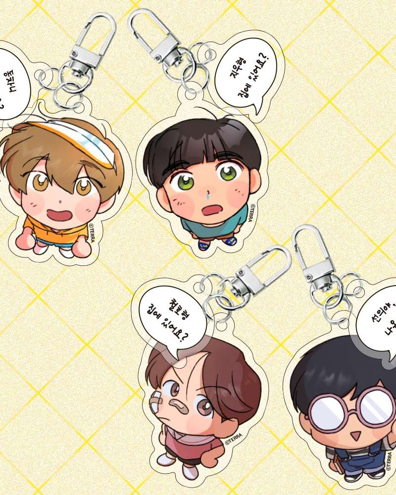 [Spinach Flower Bouquet] Speech Bubble Double-Sided Acrylic Keyring 4 Types | Webtoon Goods